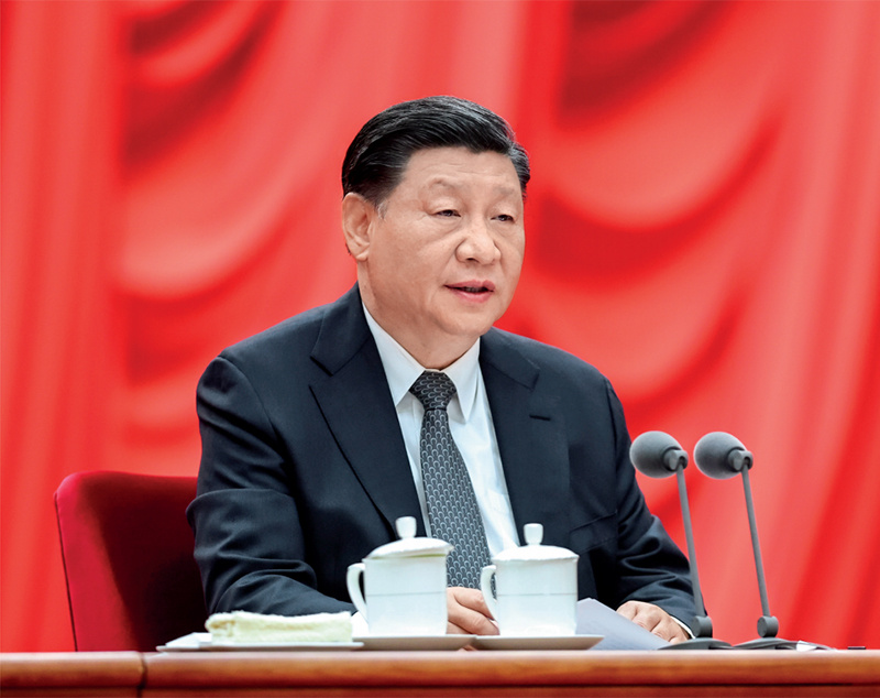 2023年4月3日，，，，，学习贯彻习近平新时代中国特色社会主义头脑主题教育事情聚会在北京召开。。。。。中共中央总书记、国家主席、中央军委主席习近平出席聚会并揭晓主要讲话。。。。。新华社记者 鞠鹏 摄